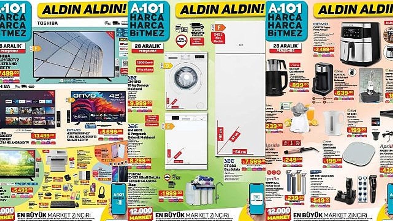 28 Aralık A101 aktüel kataloğu, A101 Market 28 Aralık perşembe ürün kataloğu