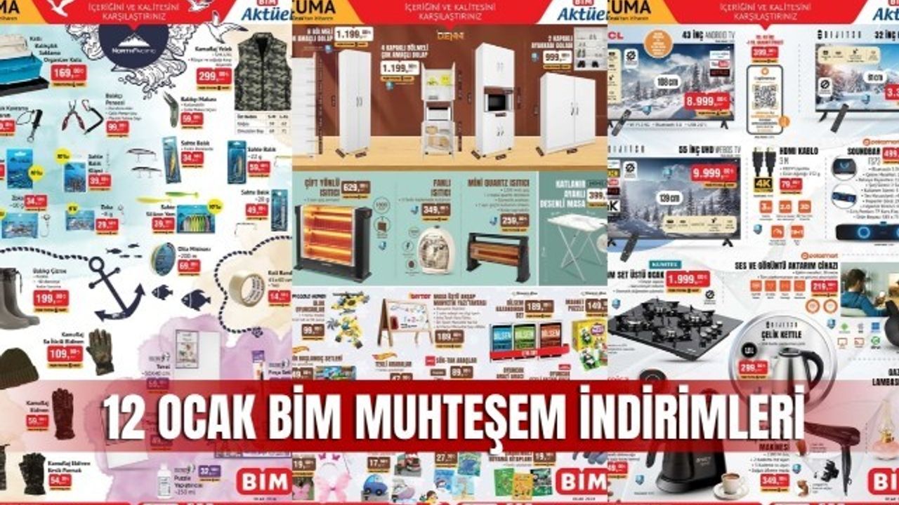12 Ocak BİM aktüel kataloğu, BİM Market 12 ocak cuma indirimli ürün kataloğu