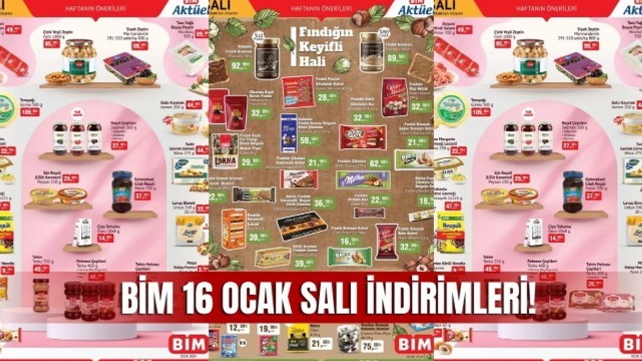16 Ocak BİM aktüel kataloğu, BİM Market 16 ocak salı indirimli ürün kataloğu