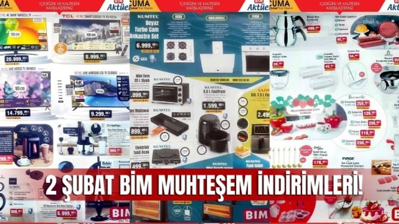 2 Şubat BİM aktüel kataloğu, BİM Market 2 şubat cuma indirimli ürün kataloğu