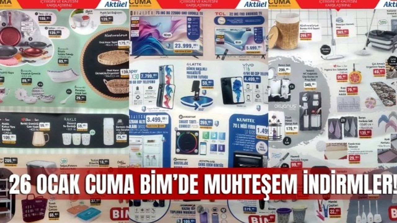 26 Ocak BİM aktüel kataloğu, BİM Market 26 ocak cuma indirimli ürün kataloğu
