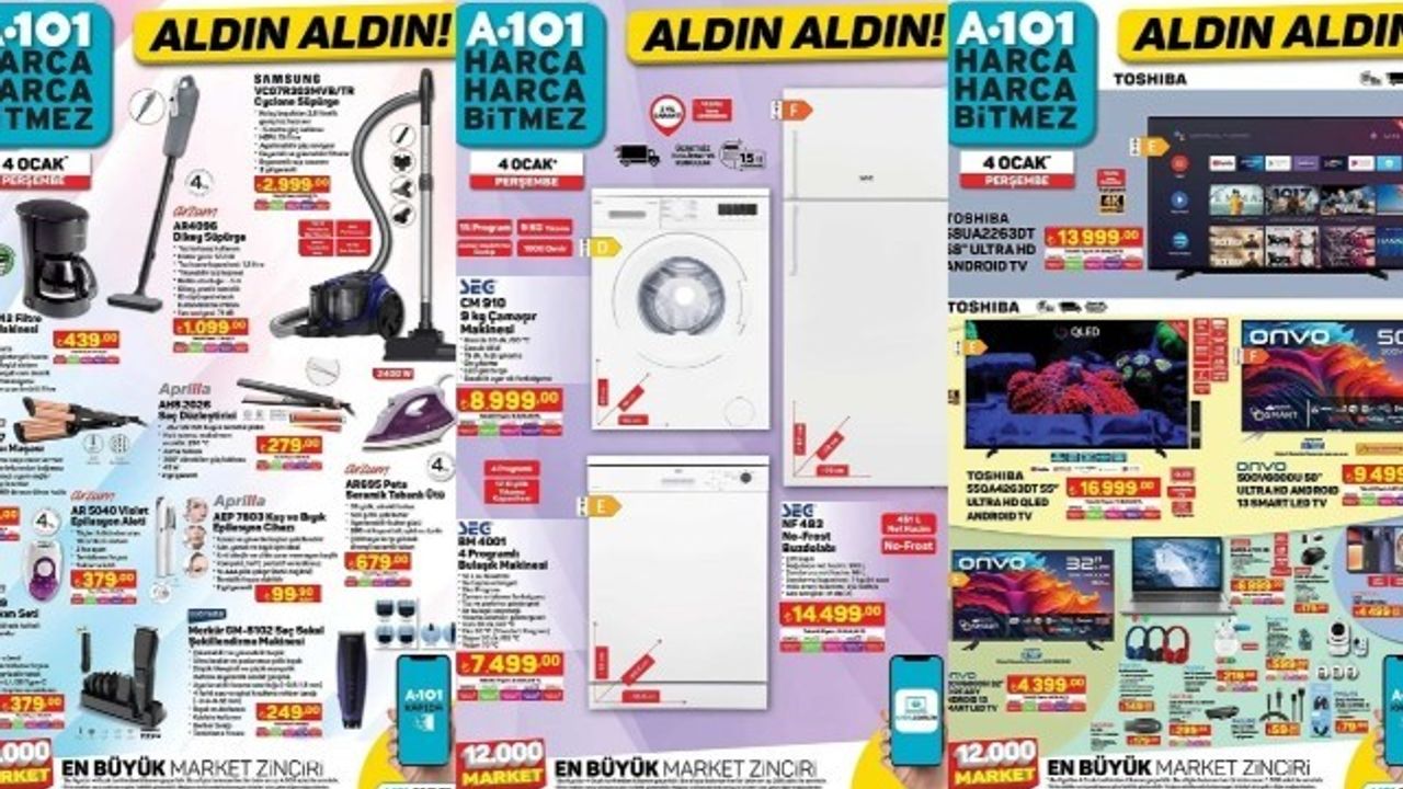 4 Ocak A101 aktüel kataloğu, A101 Market 4 Ocak perşembe ürün kataloğu