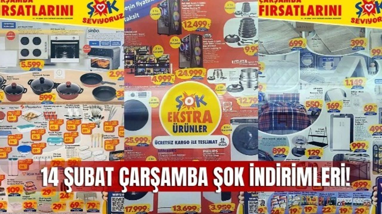 14 Şubat ŞOK aktüel kataloğu, ŞOK Market 14 şubat çarşamba indirimli ürün kataloğu