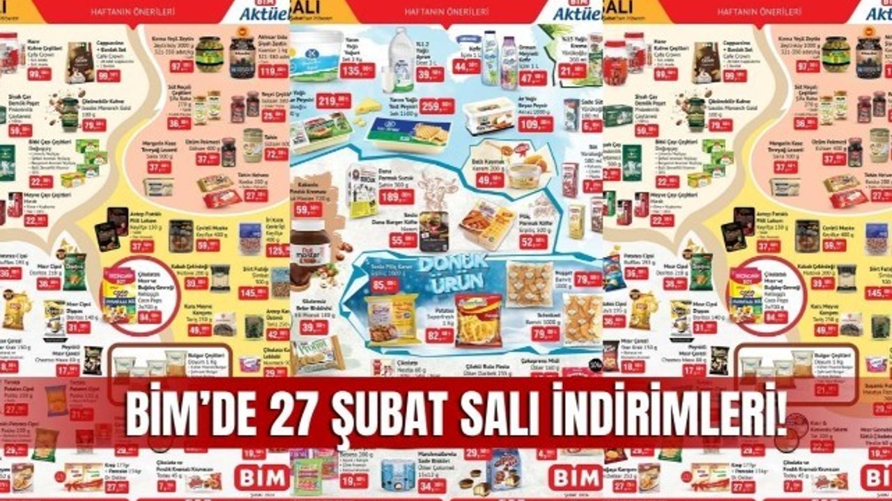 27 Şubat BİM aktüel kataloğu, BİM Market 27 şubat salı indirimli ürün kataloğu