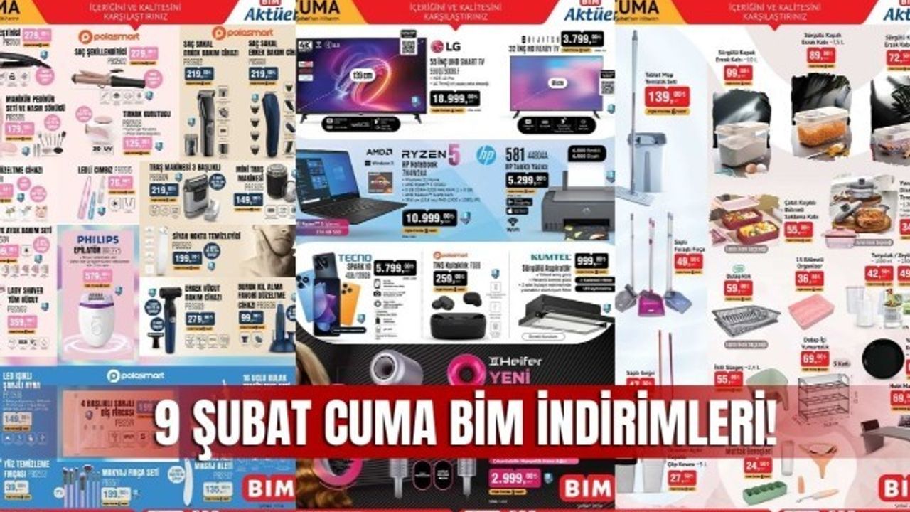 9 Şubat BİM aktüel kataloğu, BİM Market 9 şubat cuma indirimli ürün kataloğu