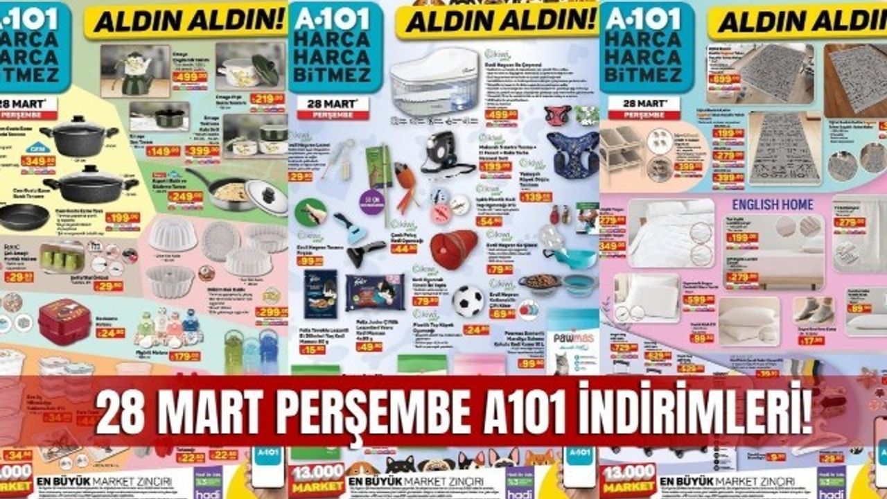 28 Mart A101 aktüel kataloğu A101 market 28 Mart perşembe ürün kataloğu