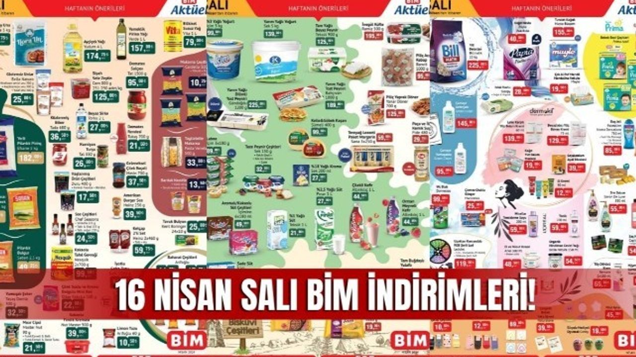 16 Nisan BİM Aktüel Kataloğu, BİM Market 16 Nisan Salı İndirimli Ürün Kataloğu