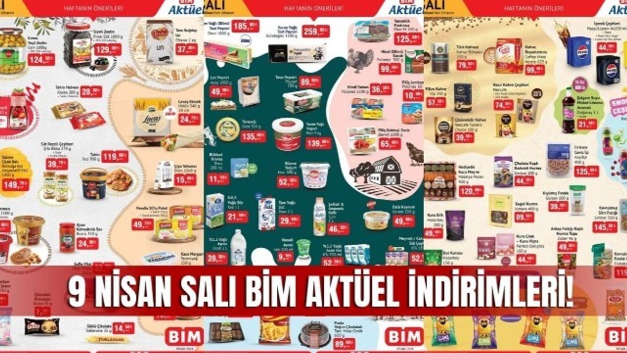 9 Nisan BİM Aktüel Kataloğu, BİM Market 9 Nisan Salı İndirimli Ürün Kataloğu