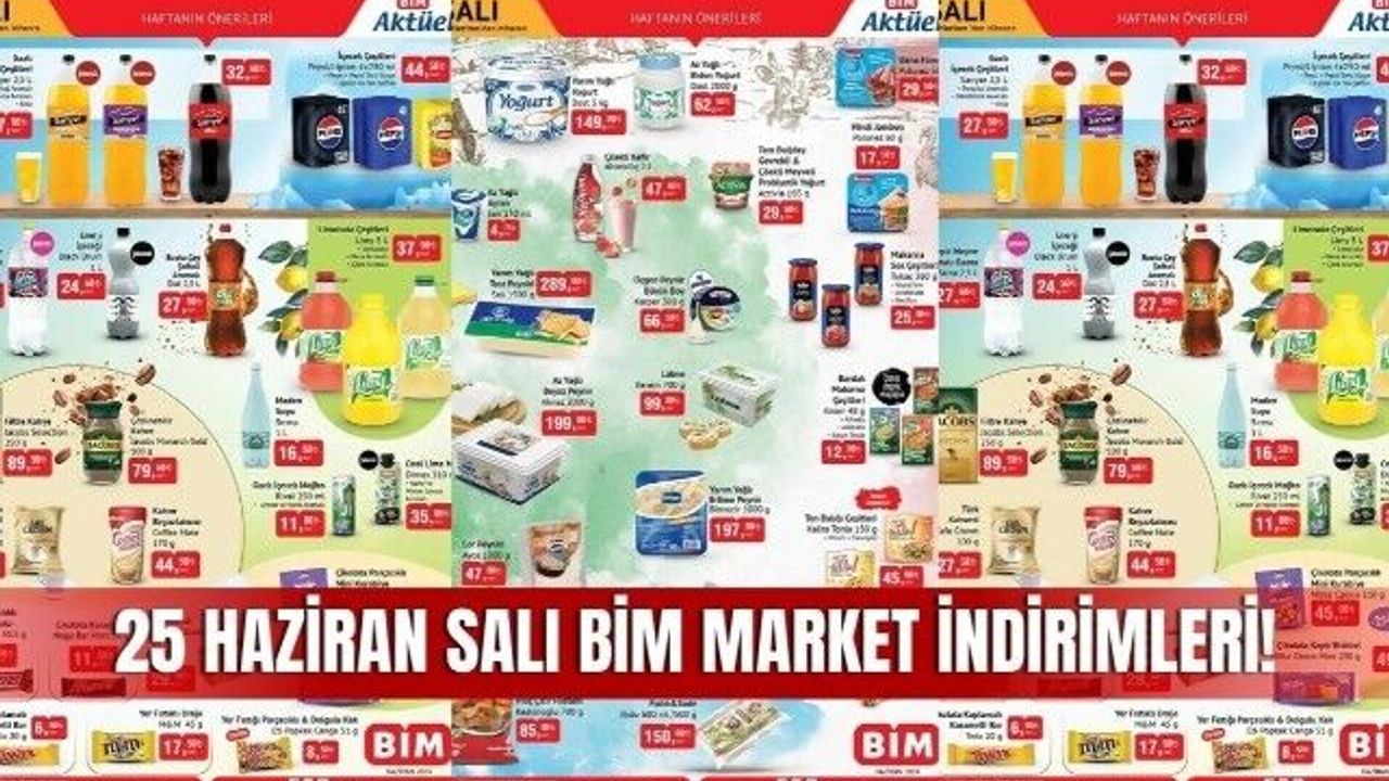 25 Haziran BİM Aktüel Kataloğu, BİM Market 25 Haziran Salı İndirimli Ürün Kataloğu