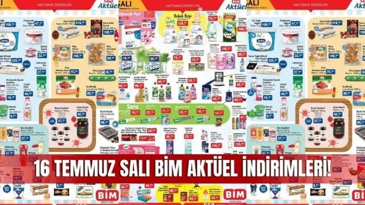 16 Temmuz BİM Aktüel Kataloğu, BİM Market 16 Temmuz Salı İndirimli Ürün Kataloğu
