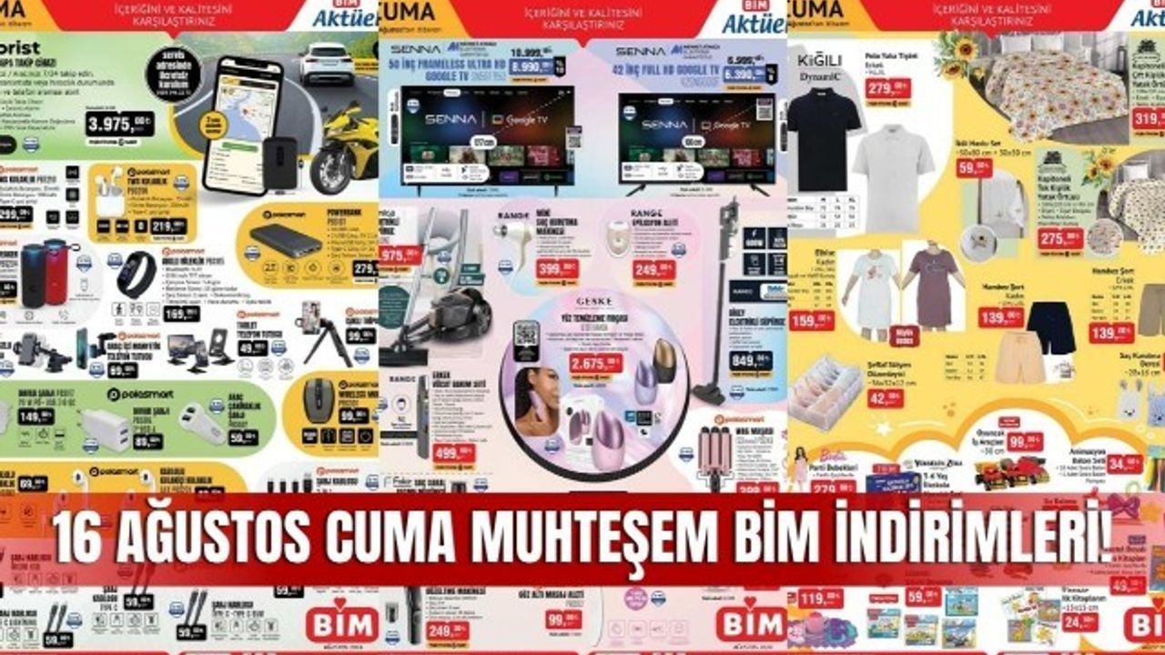 16 Ağustos BİM Aktüel Kataloğu, BİM Market 16 Ağustos Cuma İndirimli Ürün Kataloğu