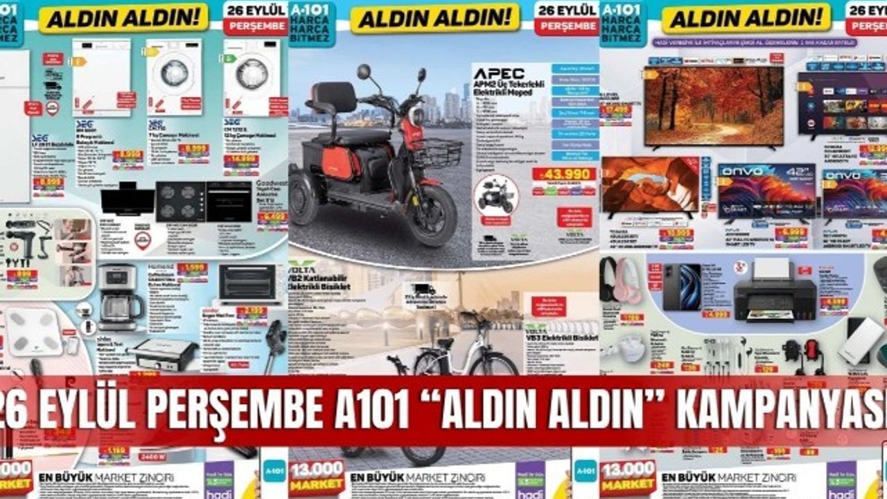 26 Eylül A101 Aktüel Kataloğu, A101 Market 26 Eylül Perşembe Aldın Aldın Kampanyası