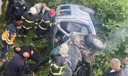 Araç bahçeye uçtu: 5 yaralı