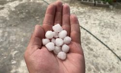 Fındık büyüklüğünde dolu yağdı