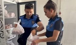 Polisler kurban etlerini paylaştı