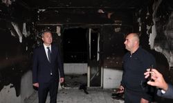 Sivas Başkanı'ndan yangın yeri ziyareti