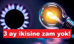 Elektrik ve doğalgaza 3 ay zam yok