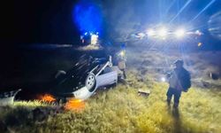 Sivas'ta araba şarampole uçtu