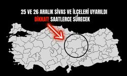25 ve 26 Aralık Sivas ve İlçeleri Uyarıldı Dikkat! Saatlerce Sürecek