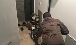 Sivas'ta su samuru apartmana girdi