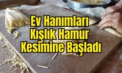 Ev Hanımları Kışlık Hamur Kesimine Başladı