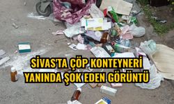 Sivas'ta çöp konteyneri yanında şok eden görüntü