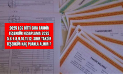 2025 LGS Bitti Sıra Takdir Teşekkür Hesaplama: 2025 5.6.7.8.9.10.11.12. Sınıf Takdir Teşekkür Kaç Puanla Alınır?