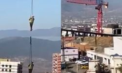 Vinçle işçi indirdiler!...