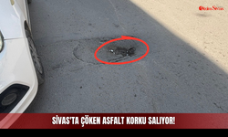 Sivas'ta Çöken Asfalt Korku Salıyor!