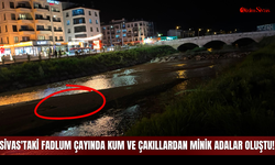 Sivas'taki Fadlum Çayında Kum ve Çakıllardan Minik Adalar Oluştu!