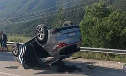 Feci trafik kazasında otomobil takla attı 1 ölü 5 yaralı