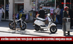 Atatürk Caddesi’nde yaya çilesi: Kaldırımlar elektrikli araçlarla doldu