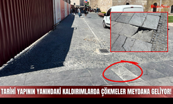 Tarihi Yapının Yanındaki Kaldırımlarda Çökmeler Meydana Geliyor!