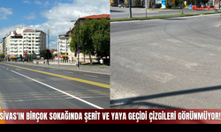 Sivas'ın Birçok Sokağında Şerit ve Yaya Geçidi Çizgileri Görünmüyor!