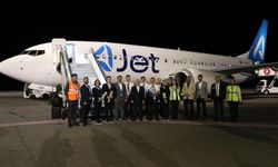 Sivas'a Köln'den gelen uçak törenle karşılandı