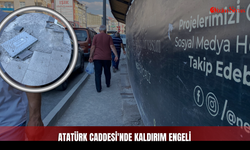Atatürk Caddesi'nde Kaldırım Engeli