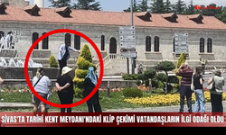 Sivas'ta Tarihi Kent Meydanı'ndaki klip çekimi vatandaşların ilgi odağı oldu