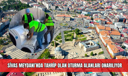 Sivas Meydanı’nda tahrip olan oturma alanları onarılıyor