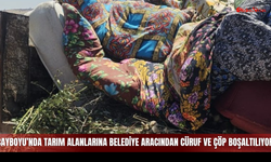 Çayboyu’nda tarım alanlarına belediye aracından cüruf ve çöp boşaltılıyor