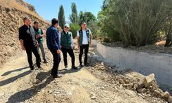 Sivas Gölova'da taşkın koruma tesisi sürüyor