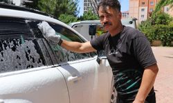 Sivas'ta seyyar araba yıkayıcı