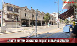 Sivas’ta Atatürk Caddesi’nde iki şerit de trafiğe kapatıldı