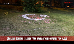 Çimlerin Üzerine İşlenen Türk Bayrağı'nın Boyaları Yok Oldu!