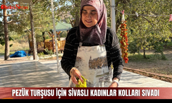 Pezük turşusu için Sivaslı kadınlar kolları sıvadı