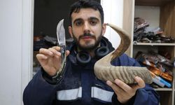 Sivas'ta 25 santimlik bıçaklar 30 yıllık boynuzlardan işleniyor