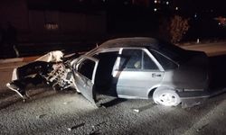 Sivas’ta otomobil direğe çarptı: 1 yaralı