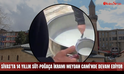 Sivas'ta 14 yıllık süt-poğaça ikramı Meydan Cami'nde devam ediyor