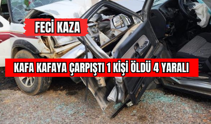 Feci Kaza! Otomobiller Kafa Kafaya Çarpıştı 1 Ölü 4 Yaralı