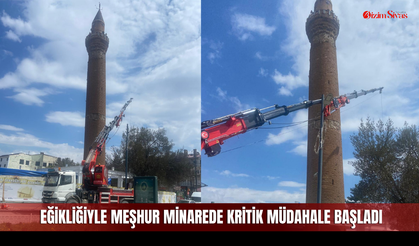 Sivas Ulu Cami'nin 117 Santim Eğik Minaresi Düzeltiliyor!