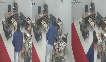 Masanın Üzerindekini Gözüne Kestirdi! Dükkandaki Hırsızlık Anı Saniye Saniye Kaydedildi!